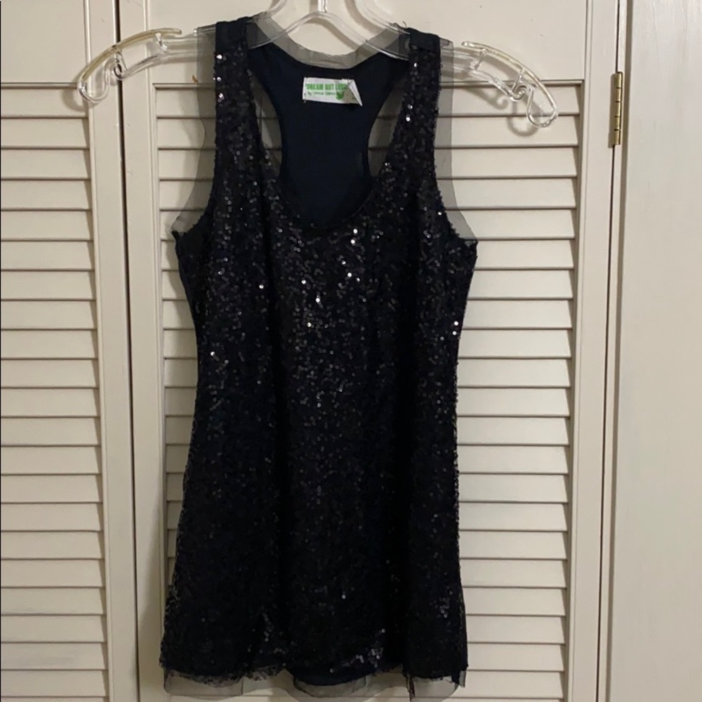 Dream Out Loud black sequin tank